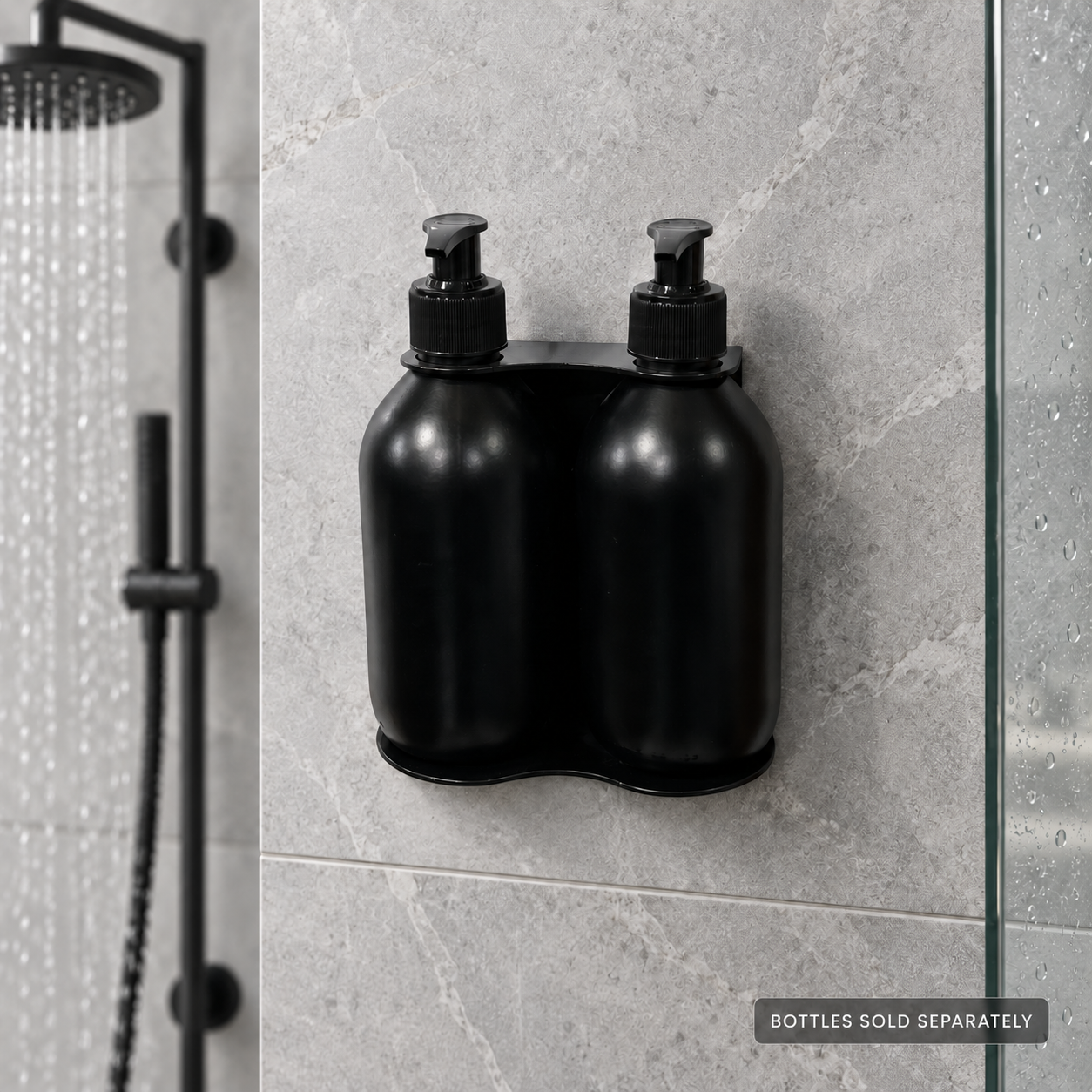 BAÑOX Adjustable Double Locking Dispenser Holder – Black